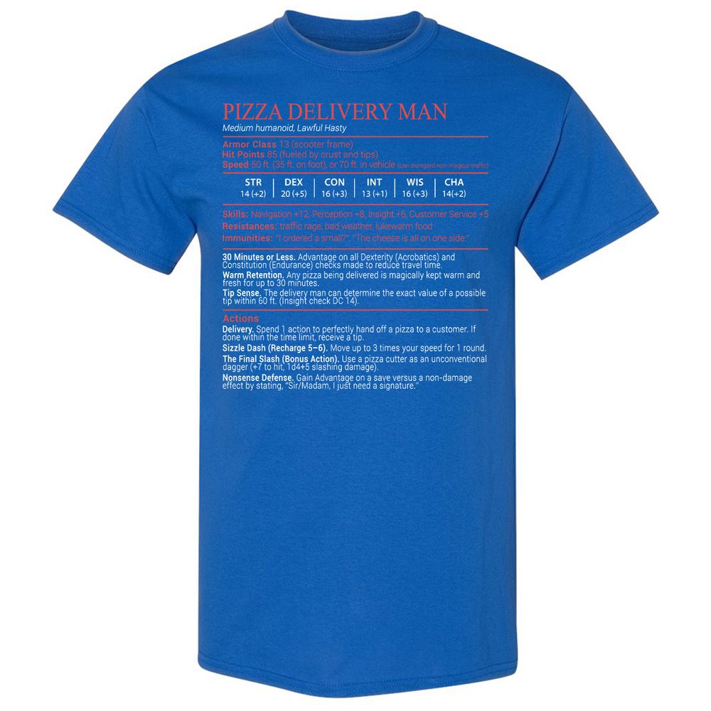 Pizza Delivery Man Stats Block - Royal - 3