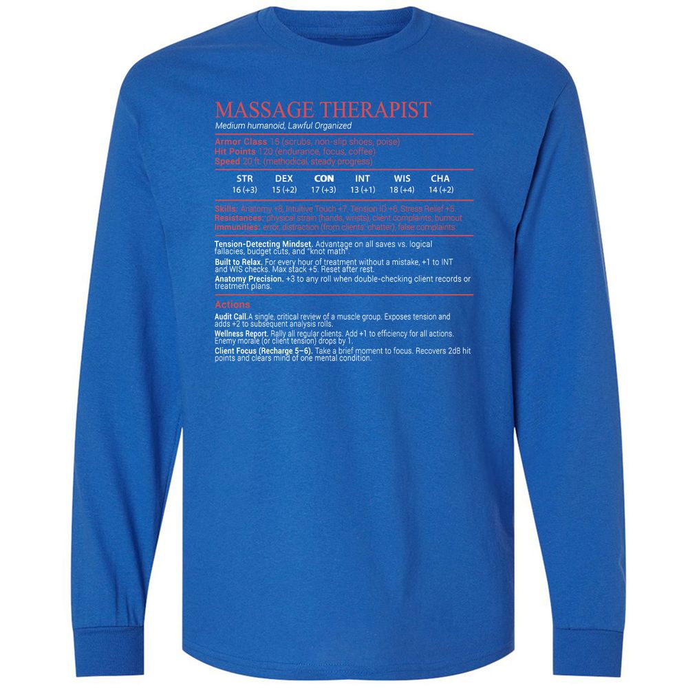 Massage Therapist Stats Block - Royal - 3