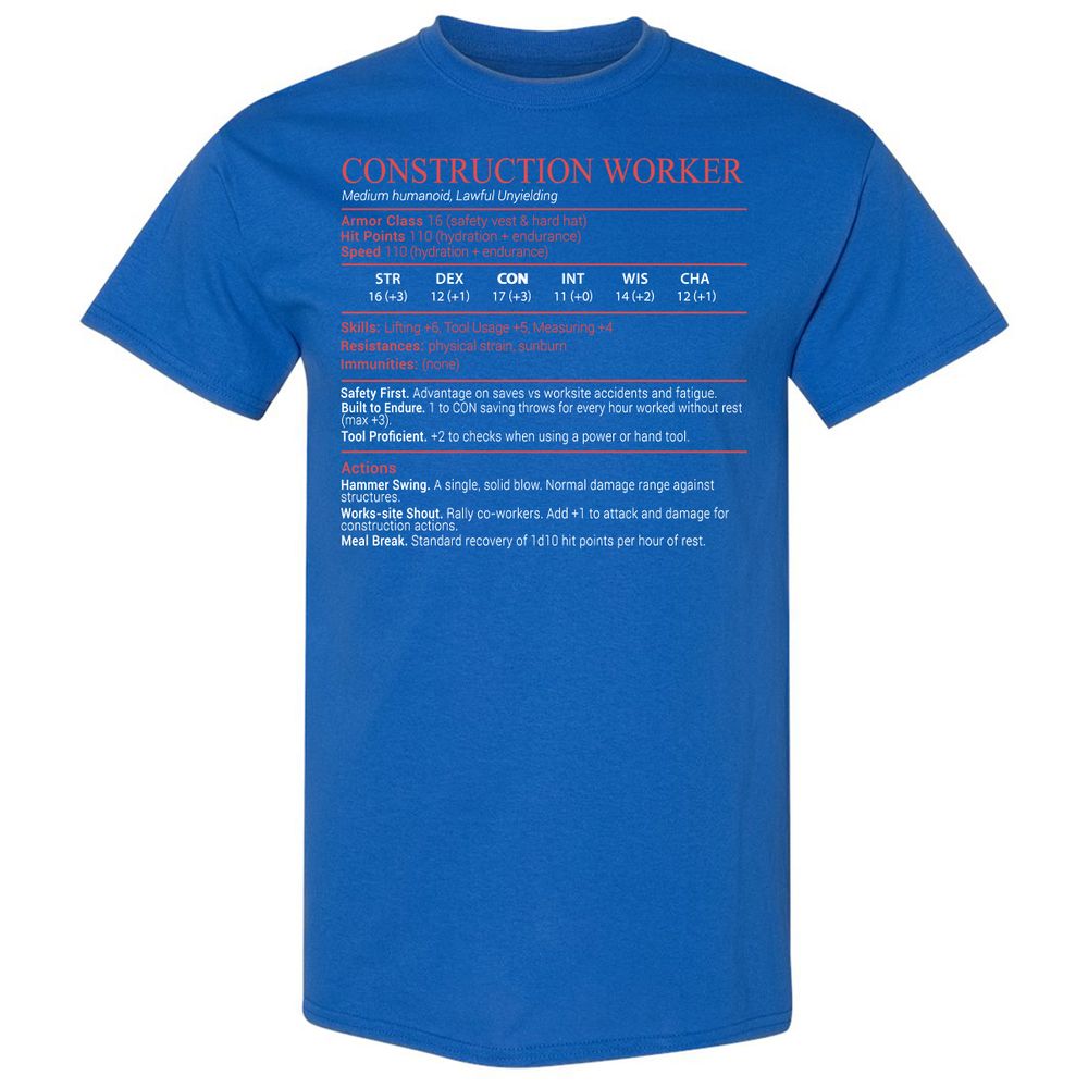 Construction Worker Stats Block - Royal - 3