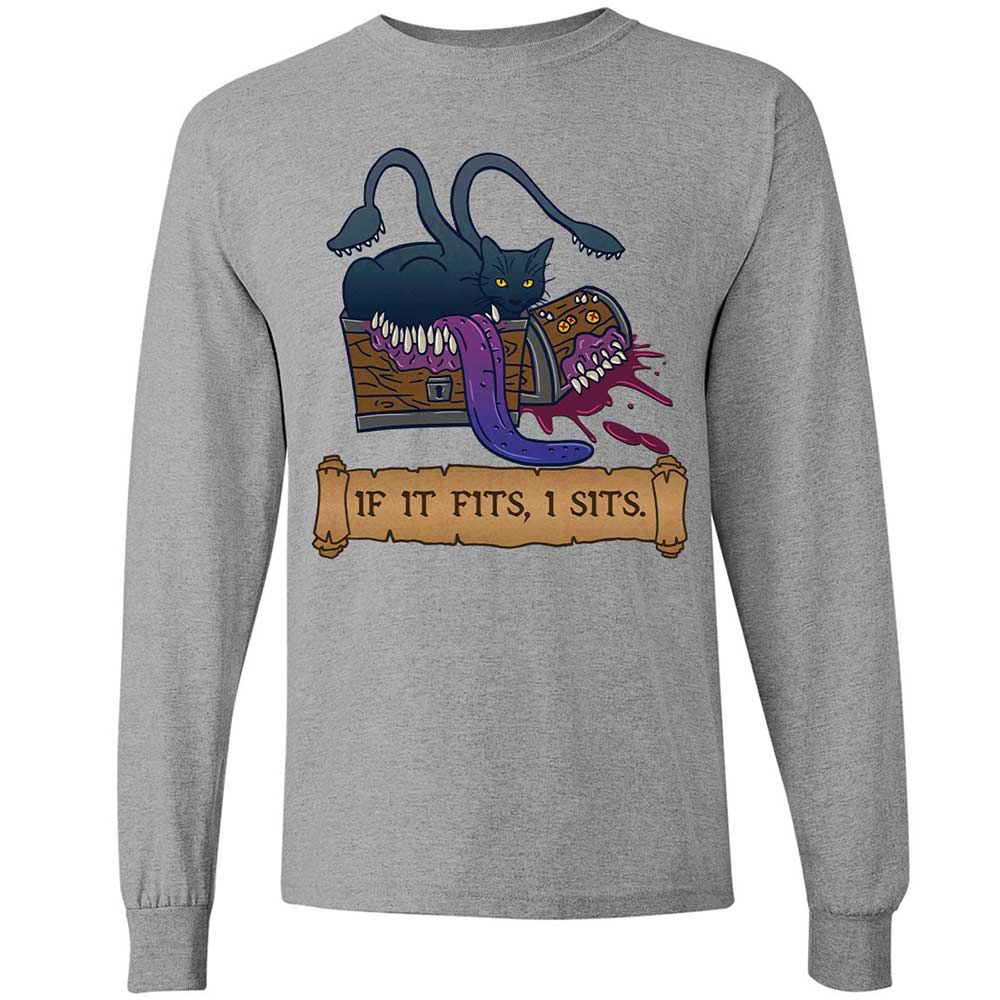 If It Fits I Sits Long Sleeve T-Shirt - Sport Grey - 3