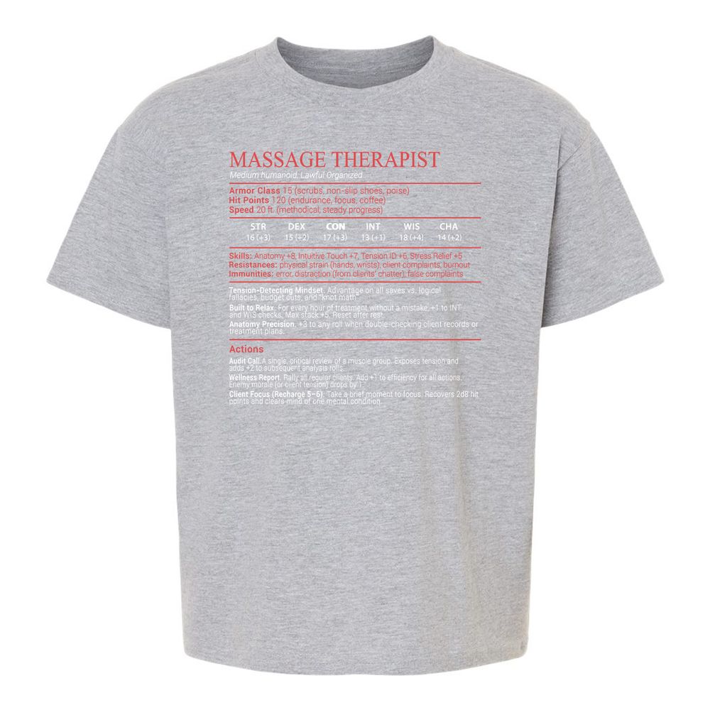 Massage Therapist Stats Block - Sport Grey - 3