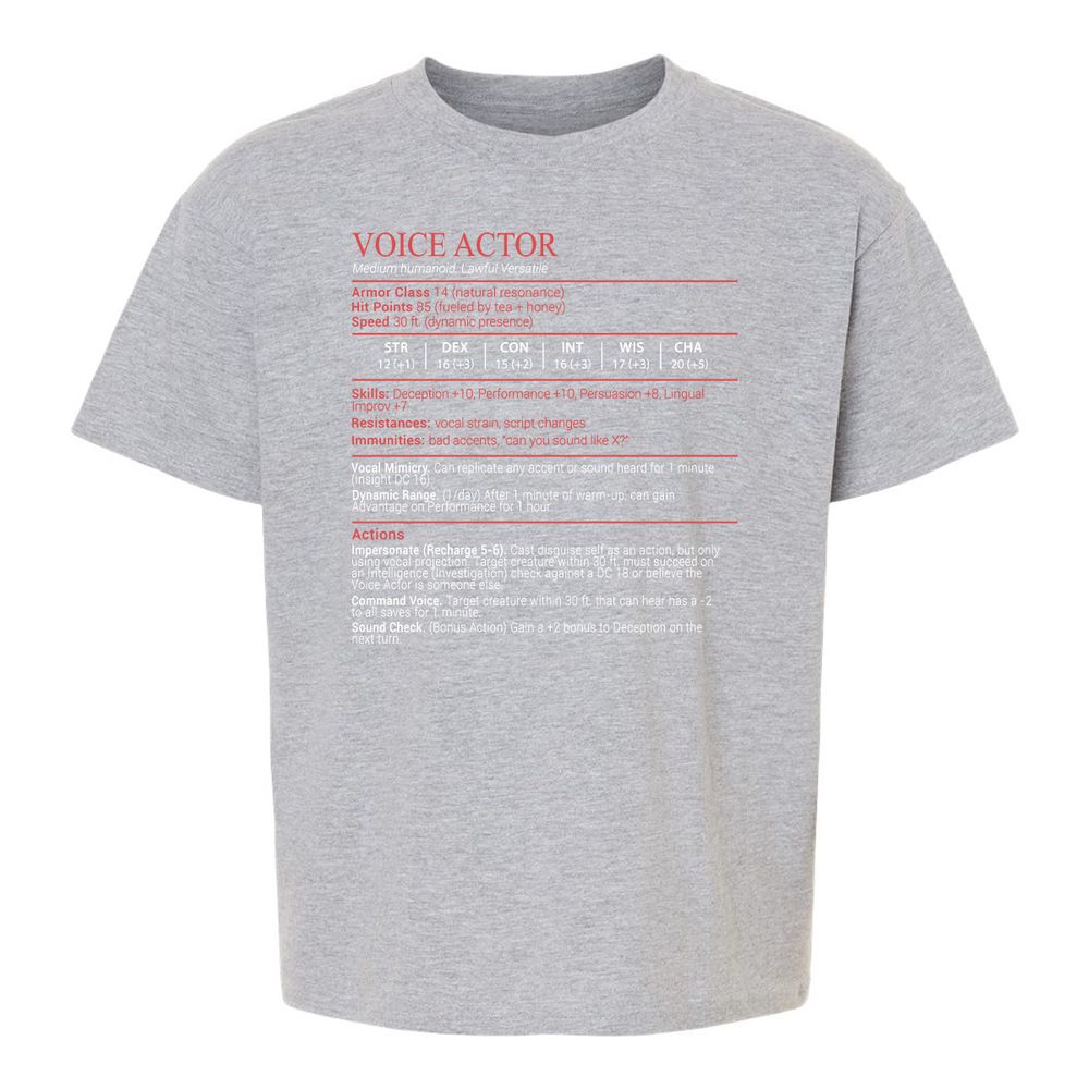 Voice Actor Stats Block - Sport Grey - 3