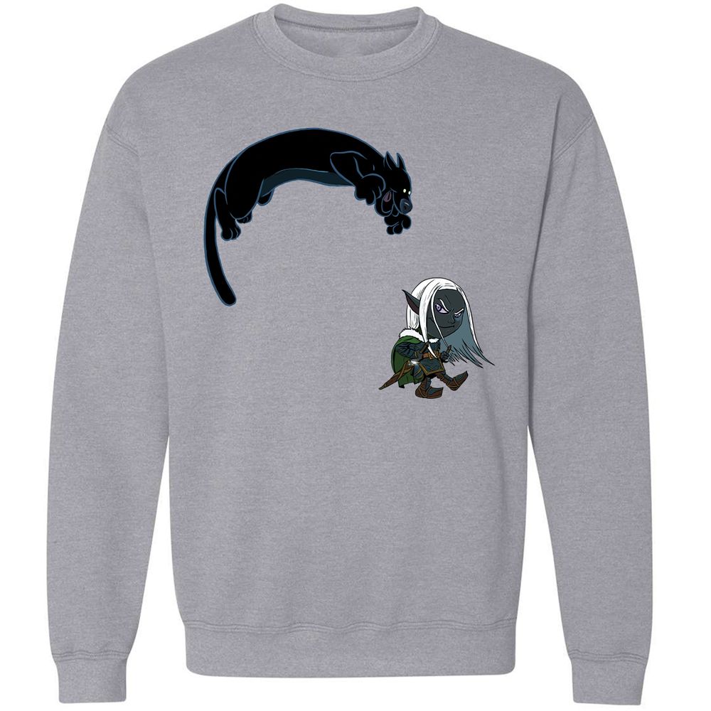 Drizzt and Guenhwyvar Classic Unisex Sweatshirt - Sport Grey - 3