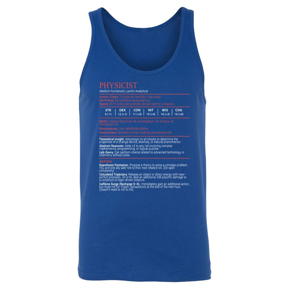 Physicist Stats Block - True Royal - 3