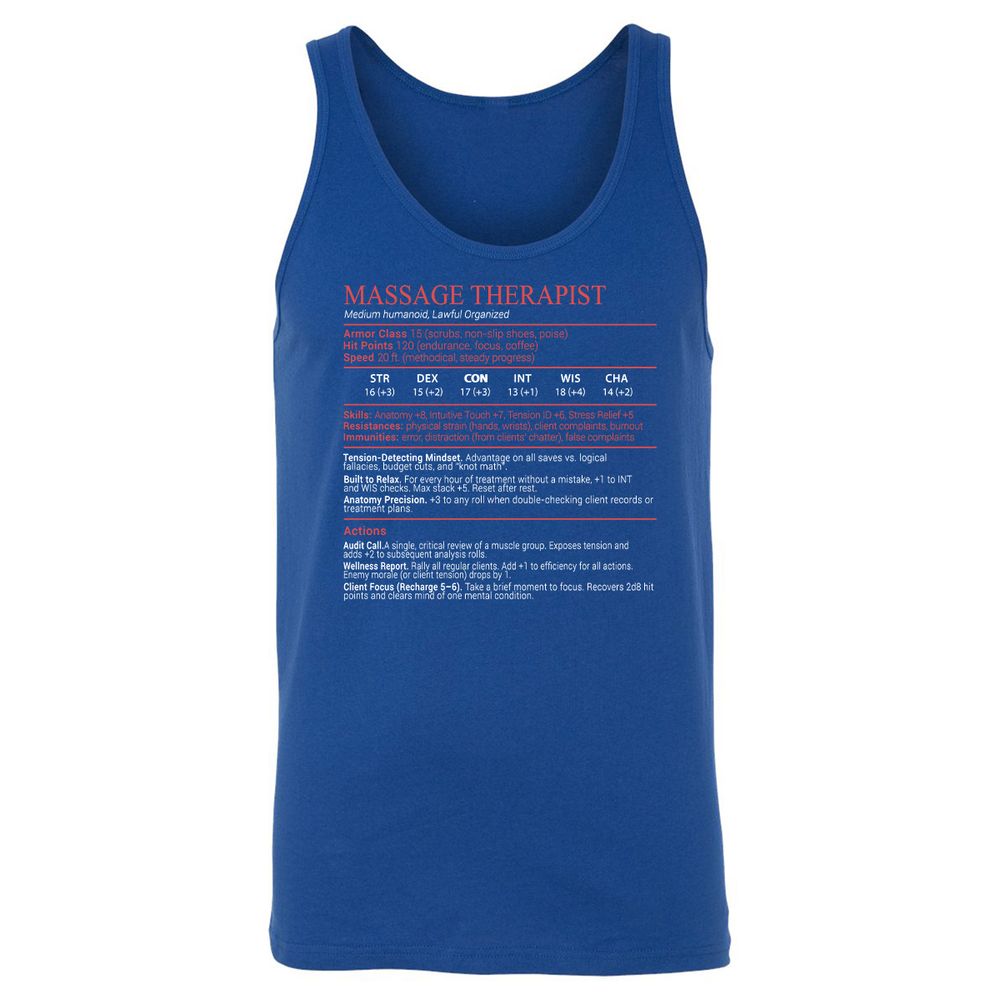 Massage Therapist Stats Block - True Royal - 3