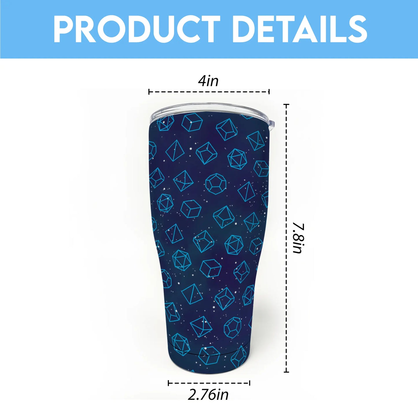 Blue Dice Set Tumbler