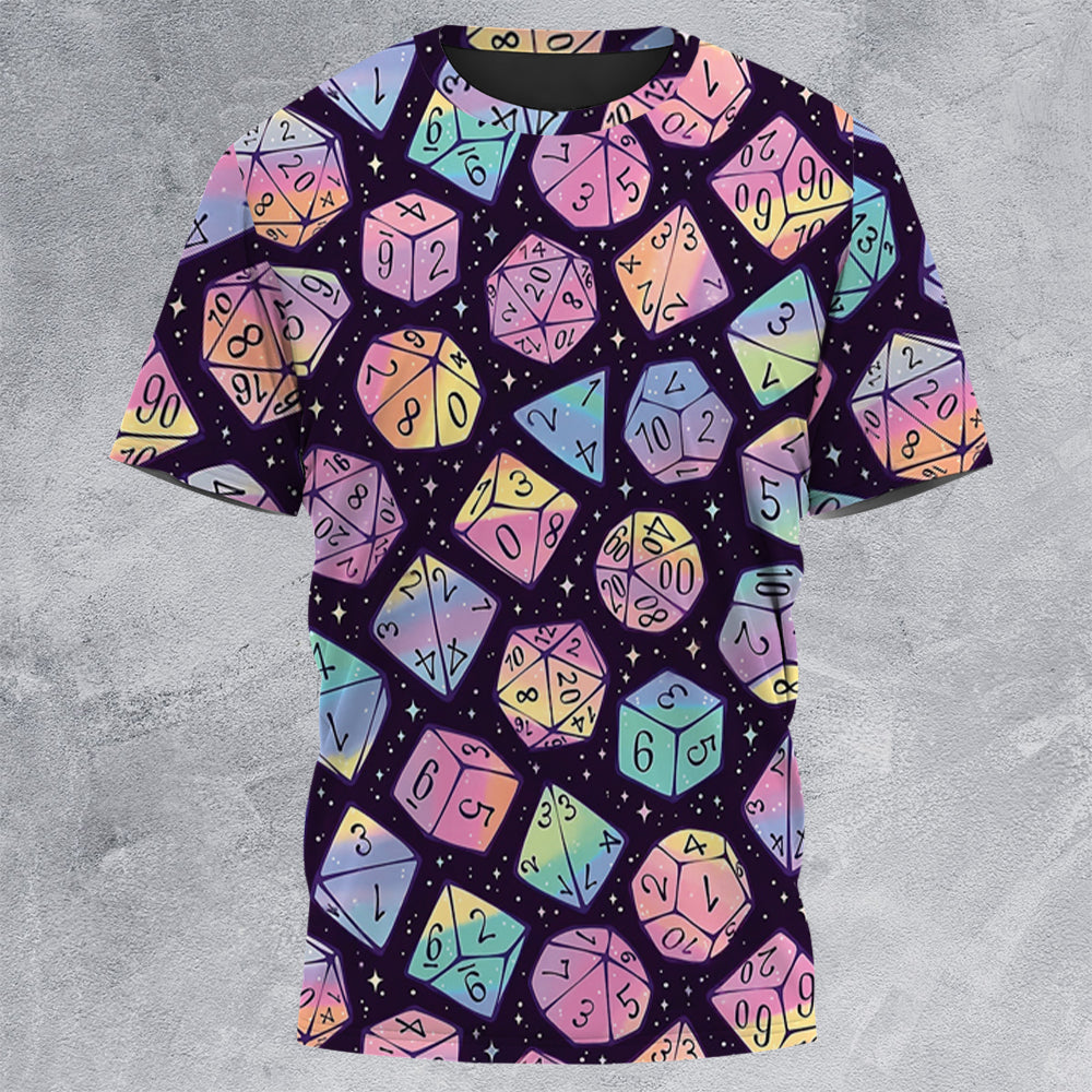 Magic Dice Dark Rainbow All-Over Print Unisex T-Shirt