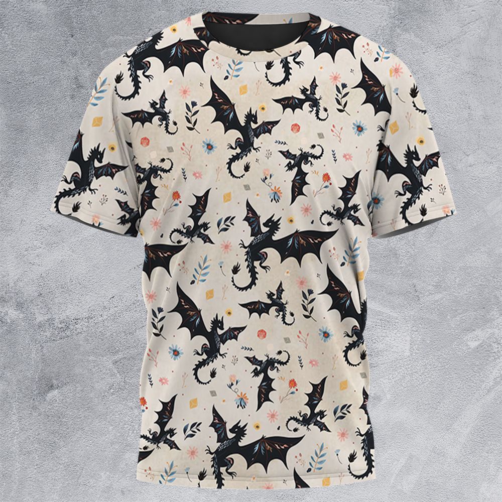 Floral DnD Dragon Pattern -  - 3