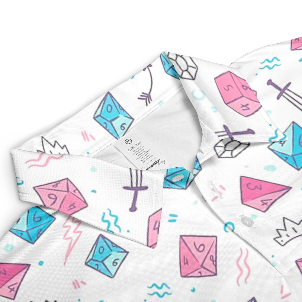 DnD Dice Pattern Cute AOP Men/Women Polo Shirt -  - 3