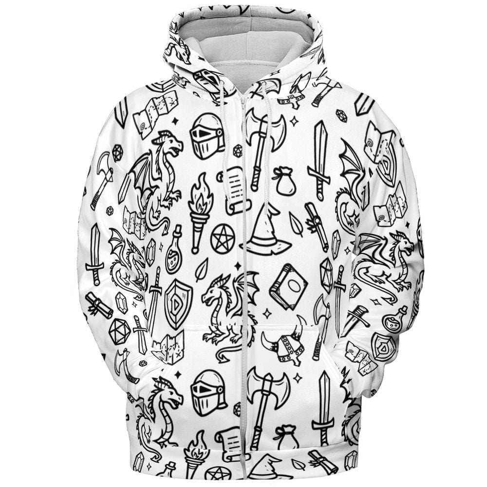 Fantasy Dragon Seamless Pattern All-over Print Hoodie -  - 3