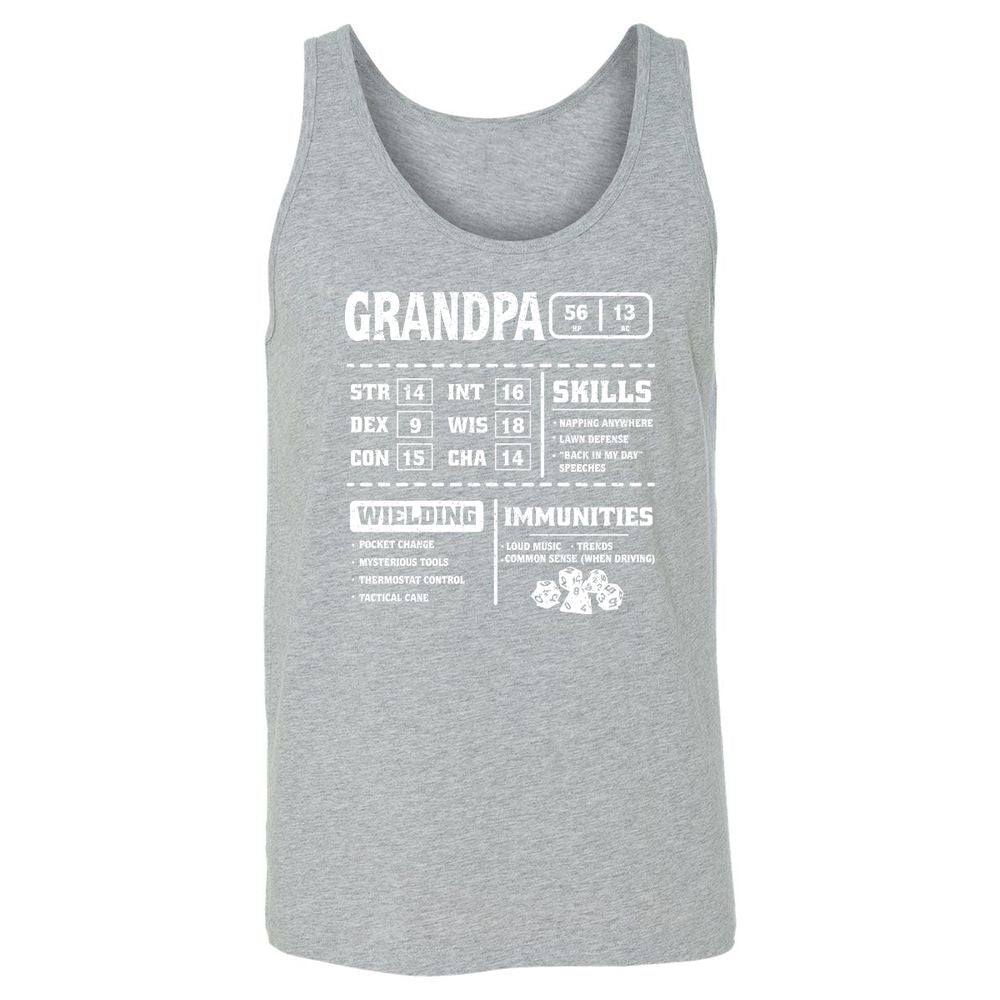 Grandpa Stats 2 Unisex Jersey Tank - Athletic Heather - 4