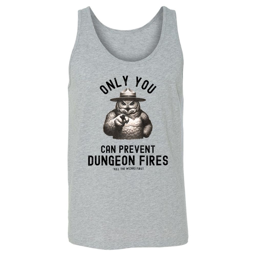 Only You Can Prevent Dungeon Fires Unisex Jersey Tank - Athletic Heather - 4