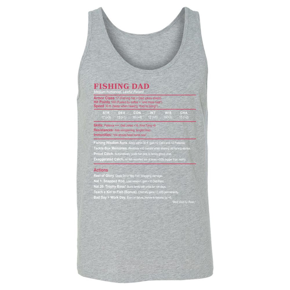 FISHING DAD Unisex Jersey Tank - Athletic Heather - 4