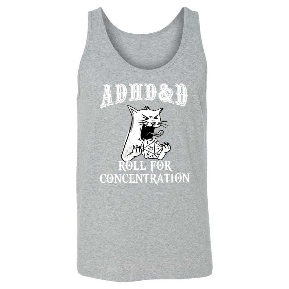 Cat ADHD&D Roll For Concentration Unisex Jersey Tank - Athletic Heather - 4