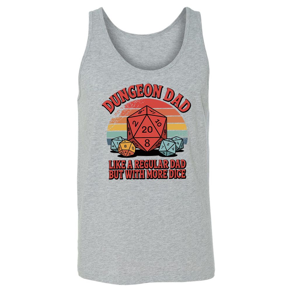Dungeon Dad With More Dice Unisex Jersey Tank - Athletic Heather - 4