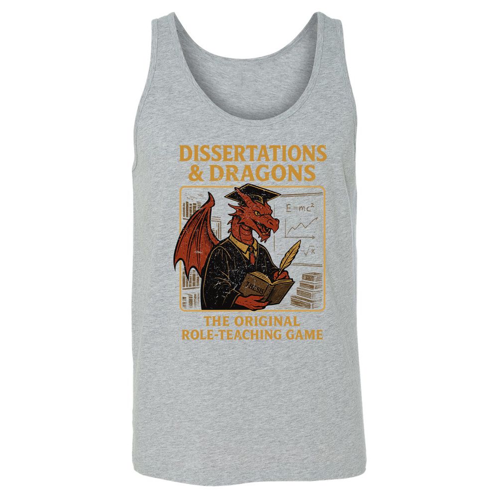 Disserations & Dragons Unisex Jersey Tank - Athletic Heather - 4