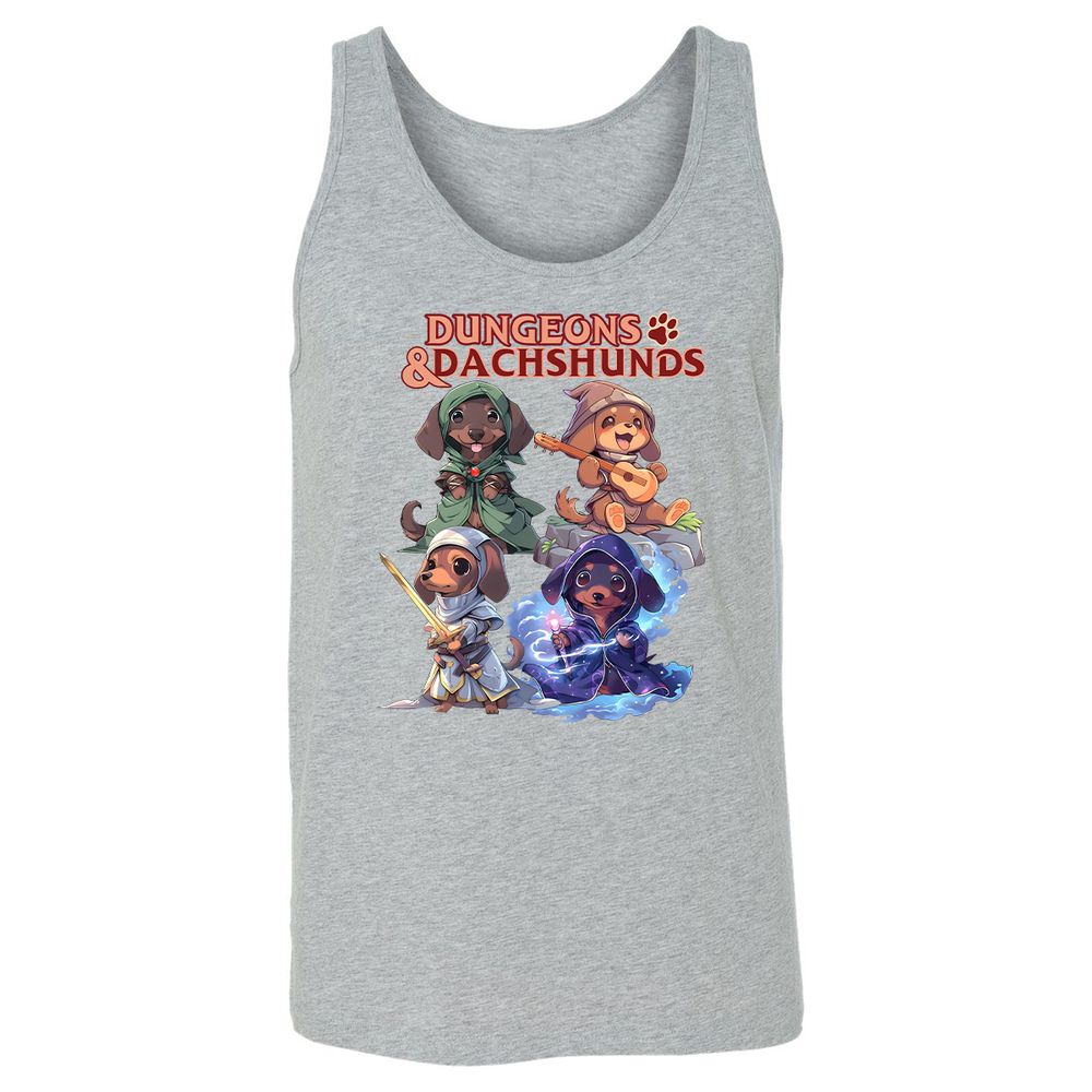 Dungeons & Dachshunds Unisex Jersey Tank - Athletic Heather - 4