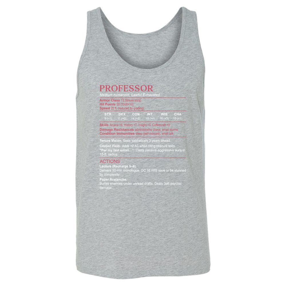 Professor Stats Unisex Jersey Tank - Athletic Heather - 4