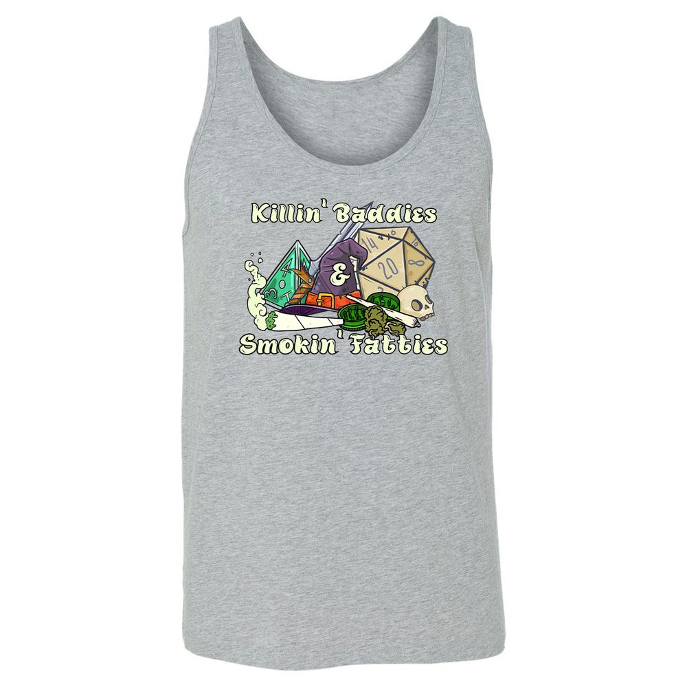 Killin' Baddies Smokin' Fatties Unisex Jersey Tank - Athletic Heather - 4