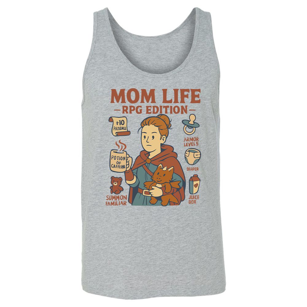 Mom Life RPG Edition Unisex Jersey Tank - Athletic Heather - 4