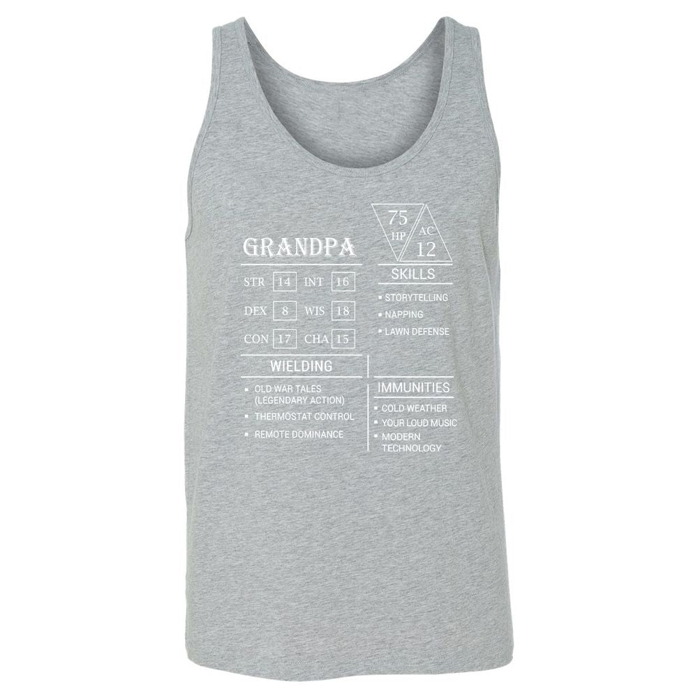 Grandpa Stats Unisex Jersey Tank - Athletic Heather - 4