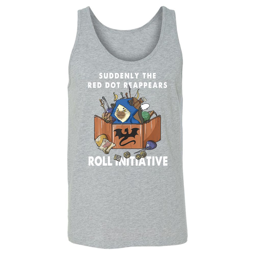 Suddenly The Red Dot Reappears Roll Initiative Unisex Jersey Tank - Athletic Heather - 4