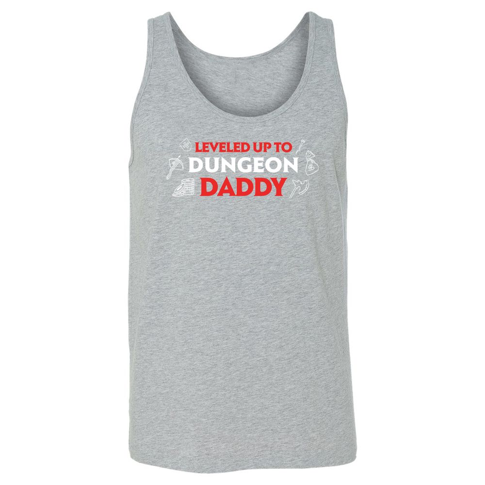 Leveled Up To Dungeon Daddy Unisex Jersey Tank - Athletic Heather - 4