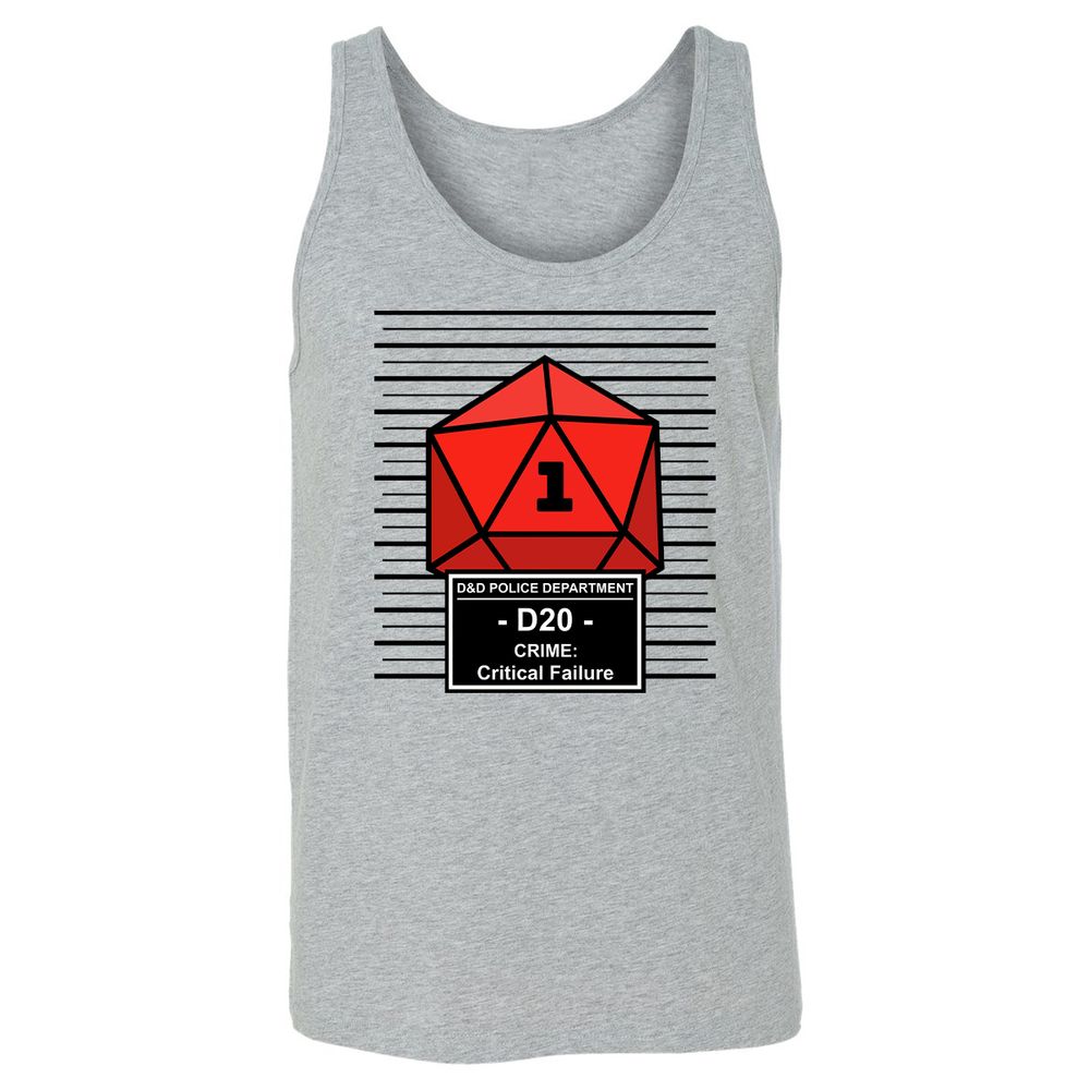 D20 Arrested For Critical Failure Unisex Jersey Tank - Athletic Heather - 4