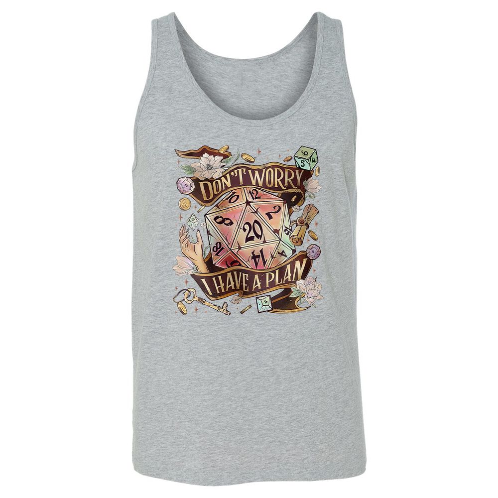 Floral Don't Worry I Have A Plan Unisex Jersey Tank - Athletic Heather - 4