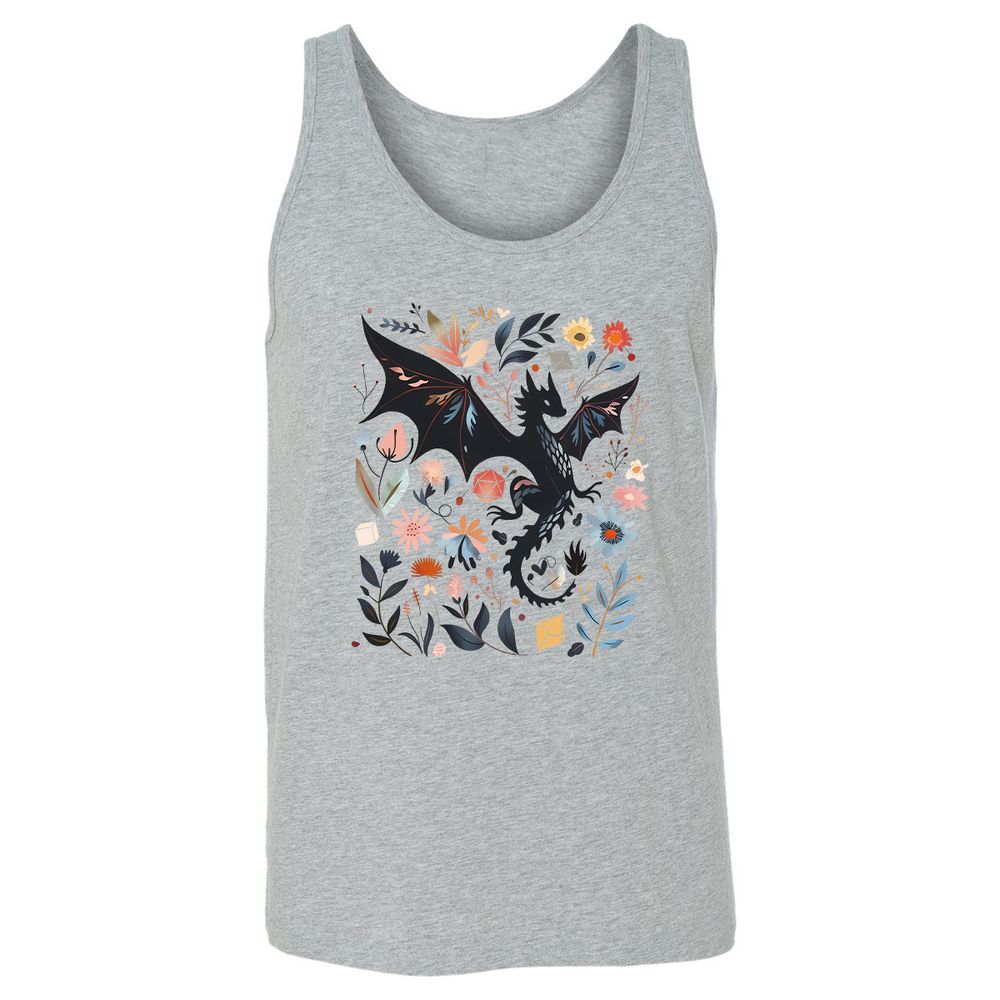 Floral DnD Dragon - Athletic Heather - 4