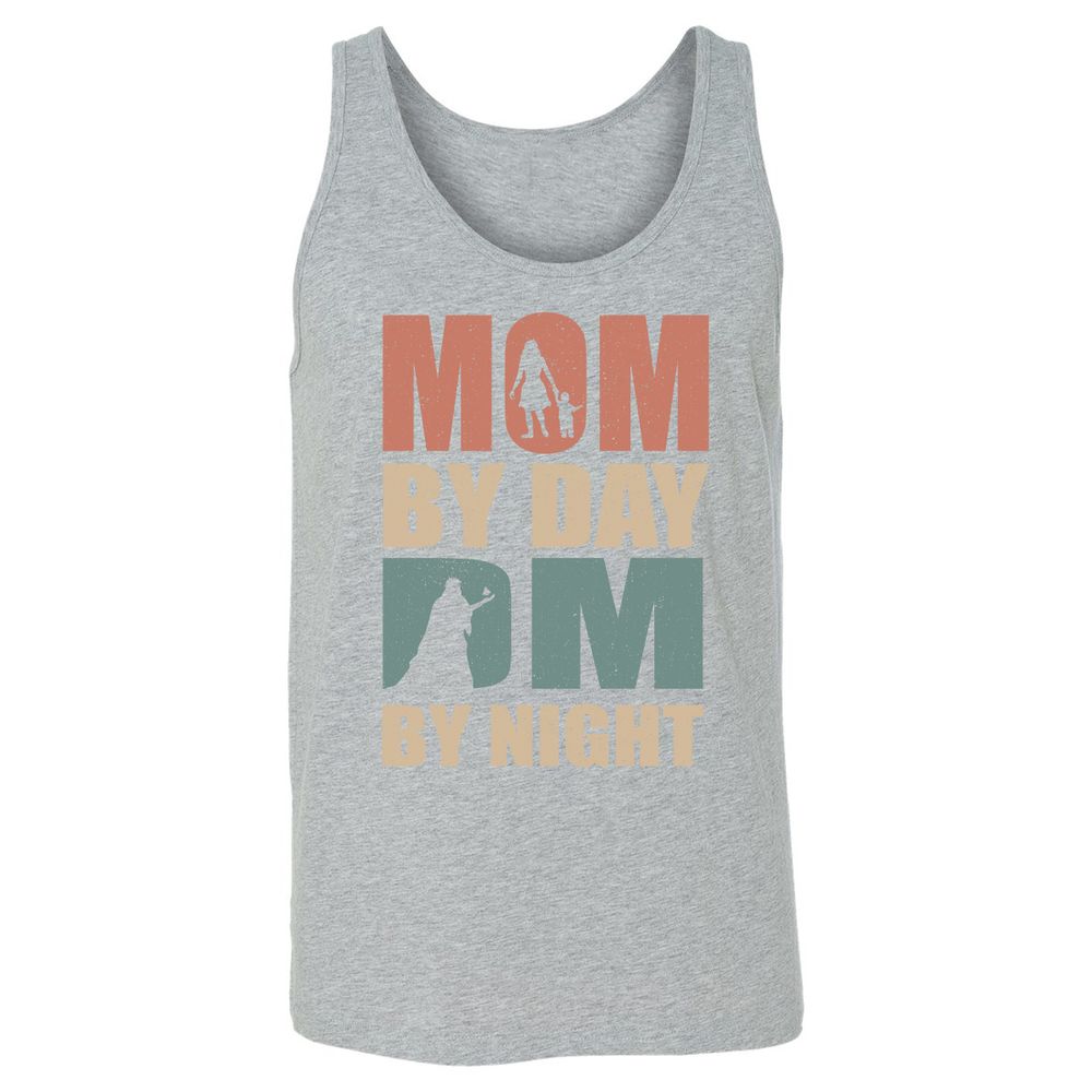 Mom By Day DM By Night Unisex Jersey Tank - Athletic Heather - 4