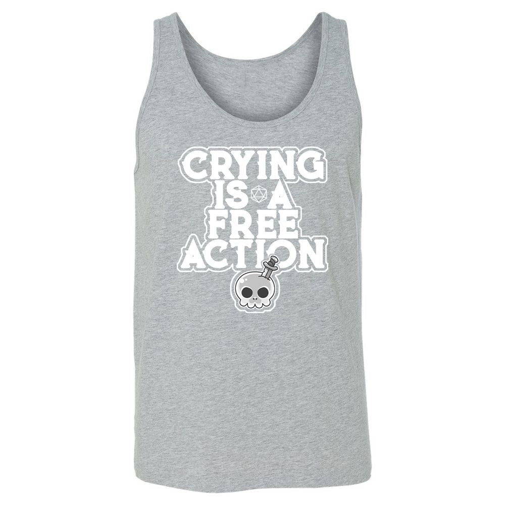 Crying Is A Free Action Unisex Jersey Tank - Athletic Heather - 4