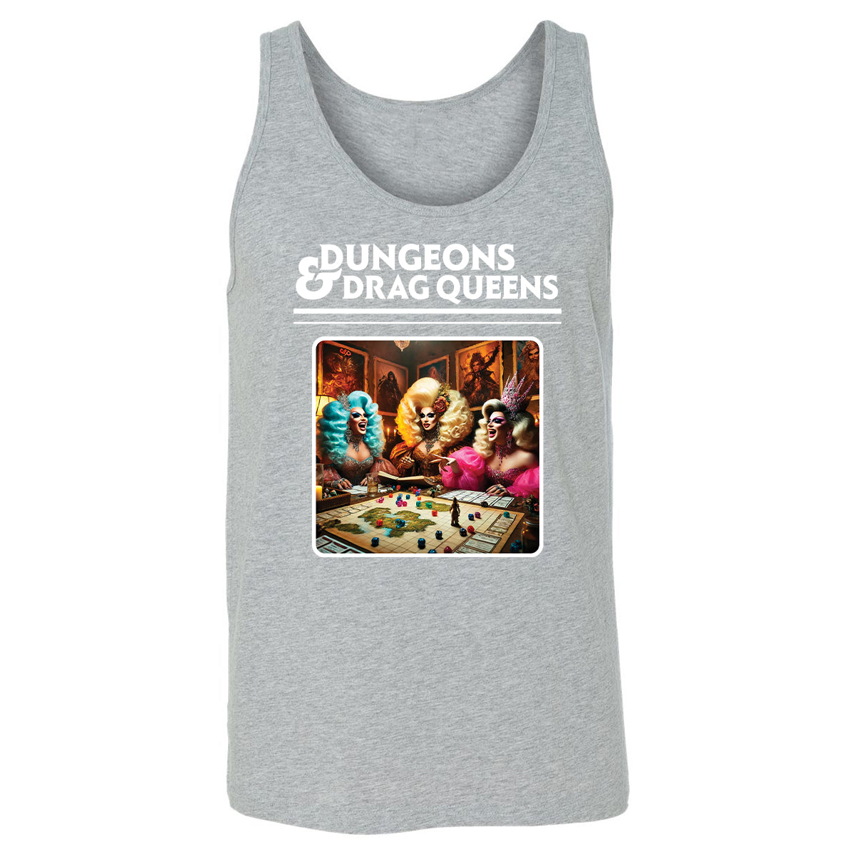Dungeons & Drag Queens Unisex Jersey Tank - Athletic Heather - 4