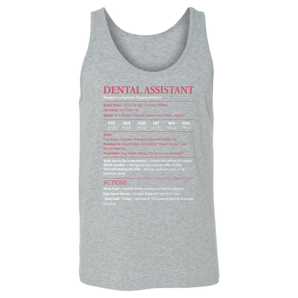 Dental Assistant Unisex Jersey Tank - Athletic Heather - 4