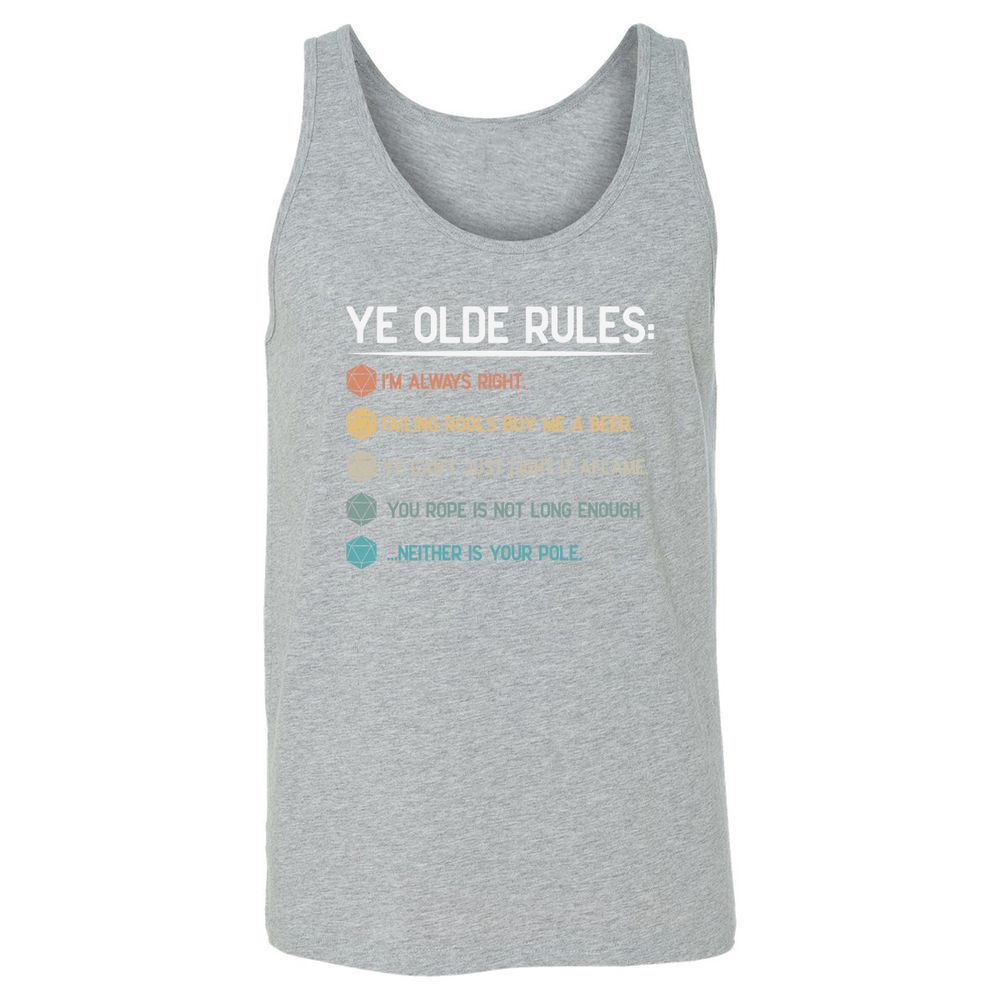 Dungeon Master Rules – Ye Olde RPG Unisex Jersey Tank - Athletic Heather - 4