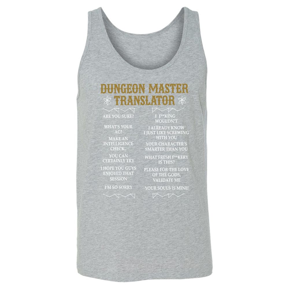 Dungeon Master Translator Unisex Jersey Tank - Athletic Heather - 4