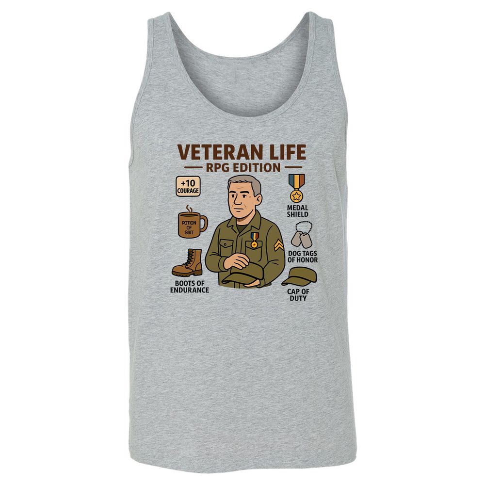 Veteran Life RPG Edition Unisex Jersey Tank - Athletic Heather - 4