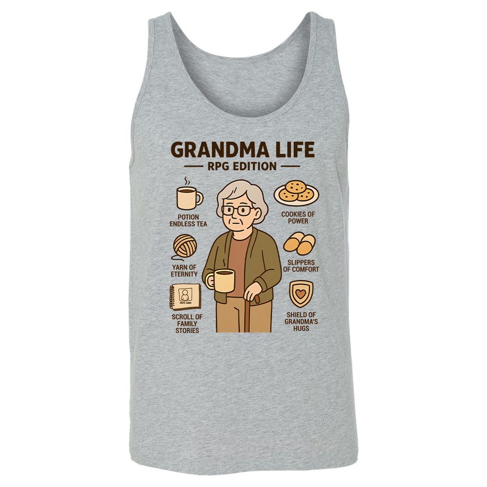 Grandma Life RPG Edition Unisex Jersey Tank - Athletic Heather - 4