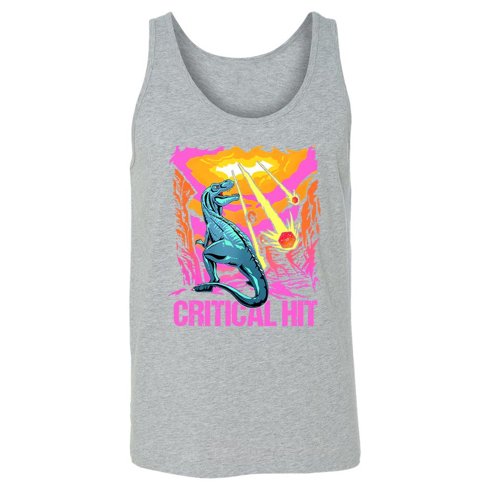 Dinosaur Critical Hit Unisex Jersey Tank - Athletic Heather - 4