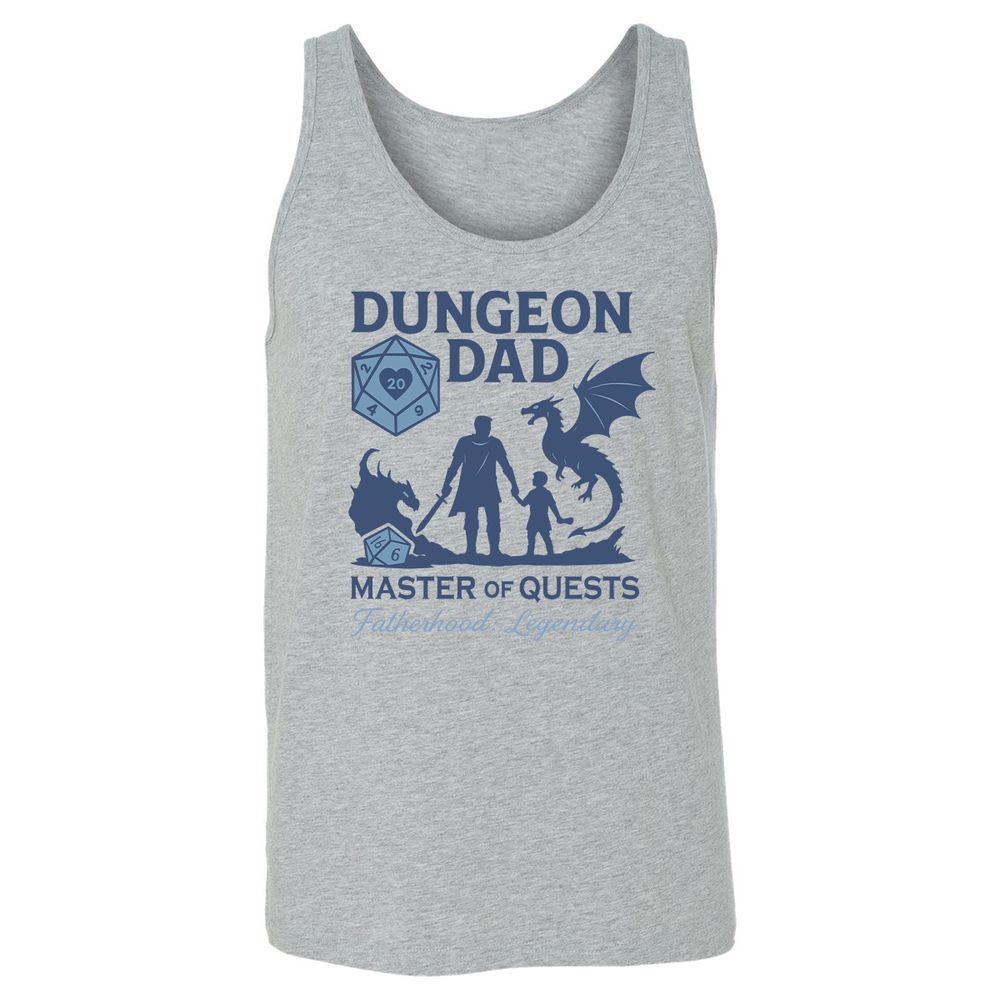 Dungeon Dad Master Of Quests Unisex Jersey Tank - Athletic Heather - 4