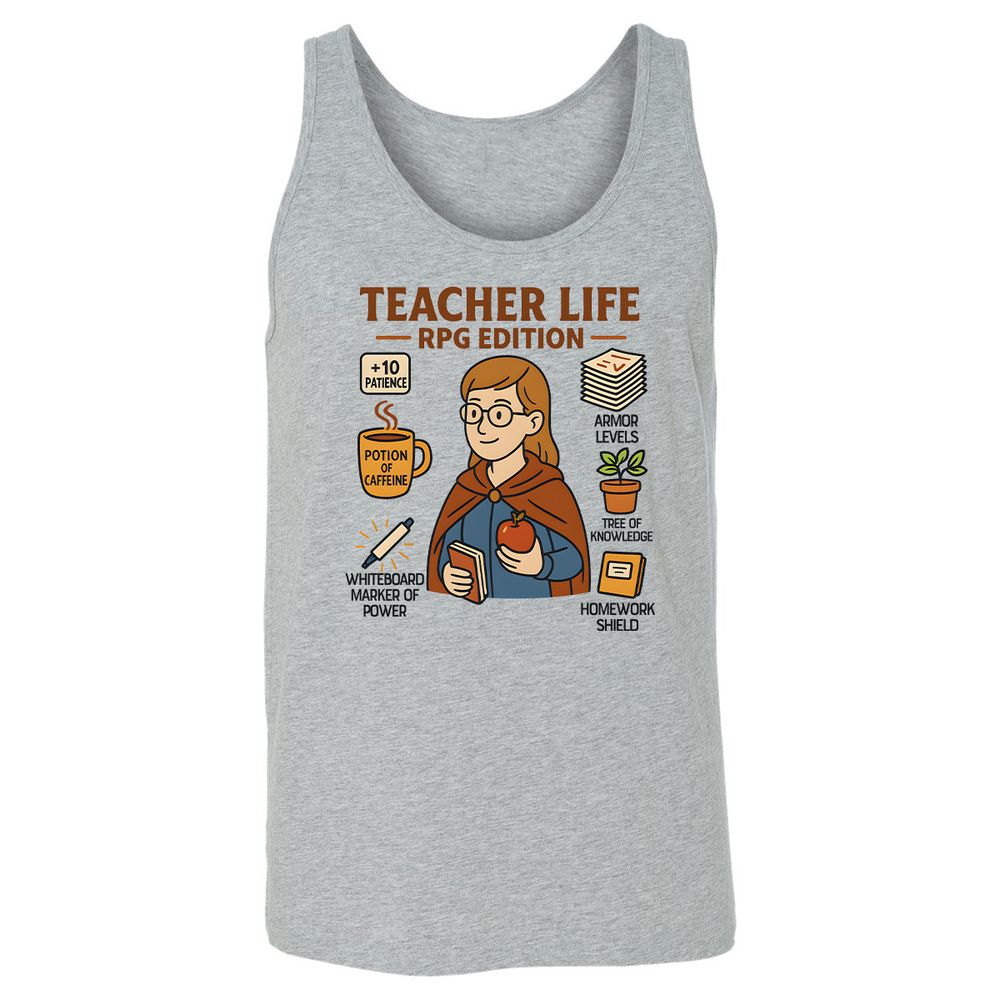 Teacher Life RPG Edition Unisex Jersey Tank - Athletic Heather - 4