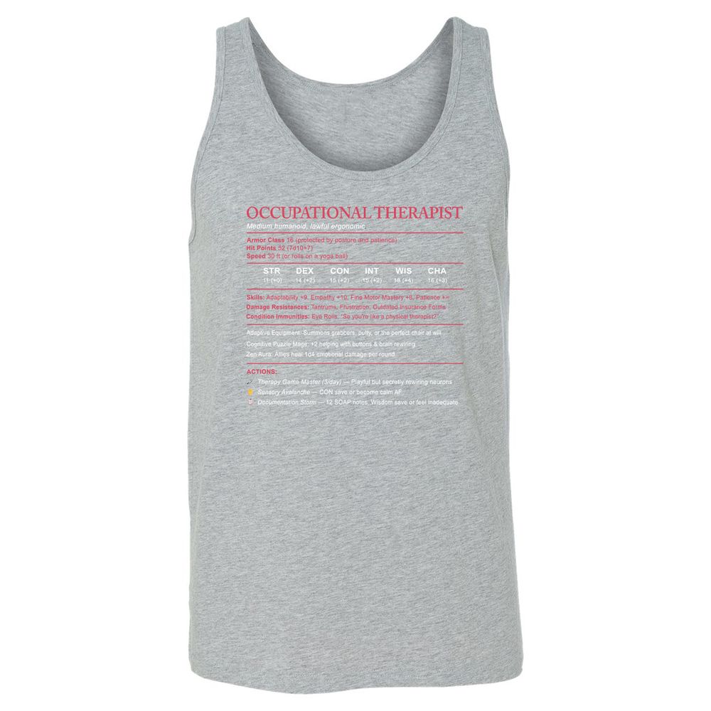 Occupational Therapist Stats Unisex Jersey Tank - Athletic Heather - 4