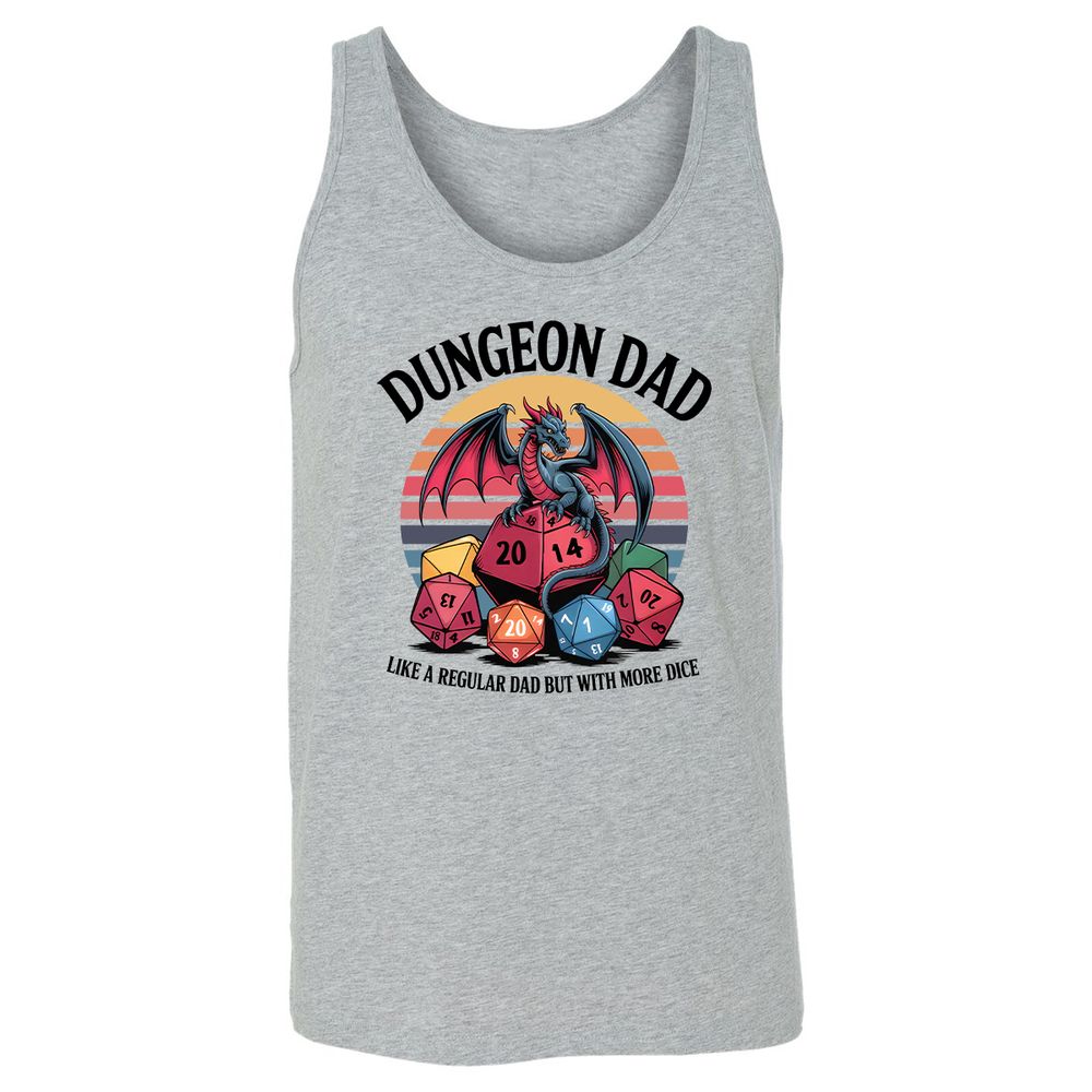 Dungeon Dad With More Dice Unisex Jersey Tank - Athletic Heather - 4