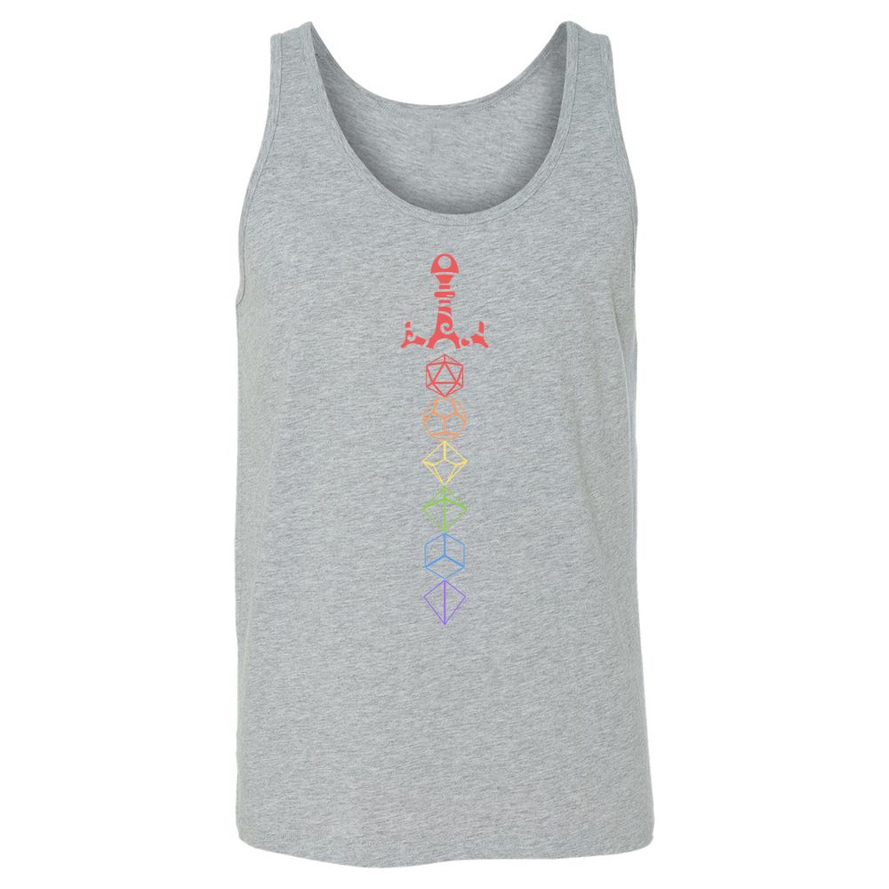 Rainbow Dice Sword LGBT Unisex Jersey Tank - Athletic Heather - 4