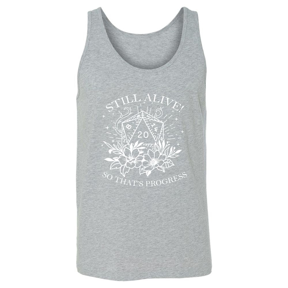 2710 Still Alive! So That’s Progress Unisex Jersey Tank - Athletic Heather - 4