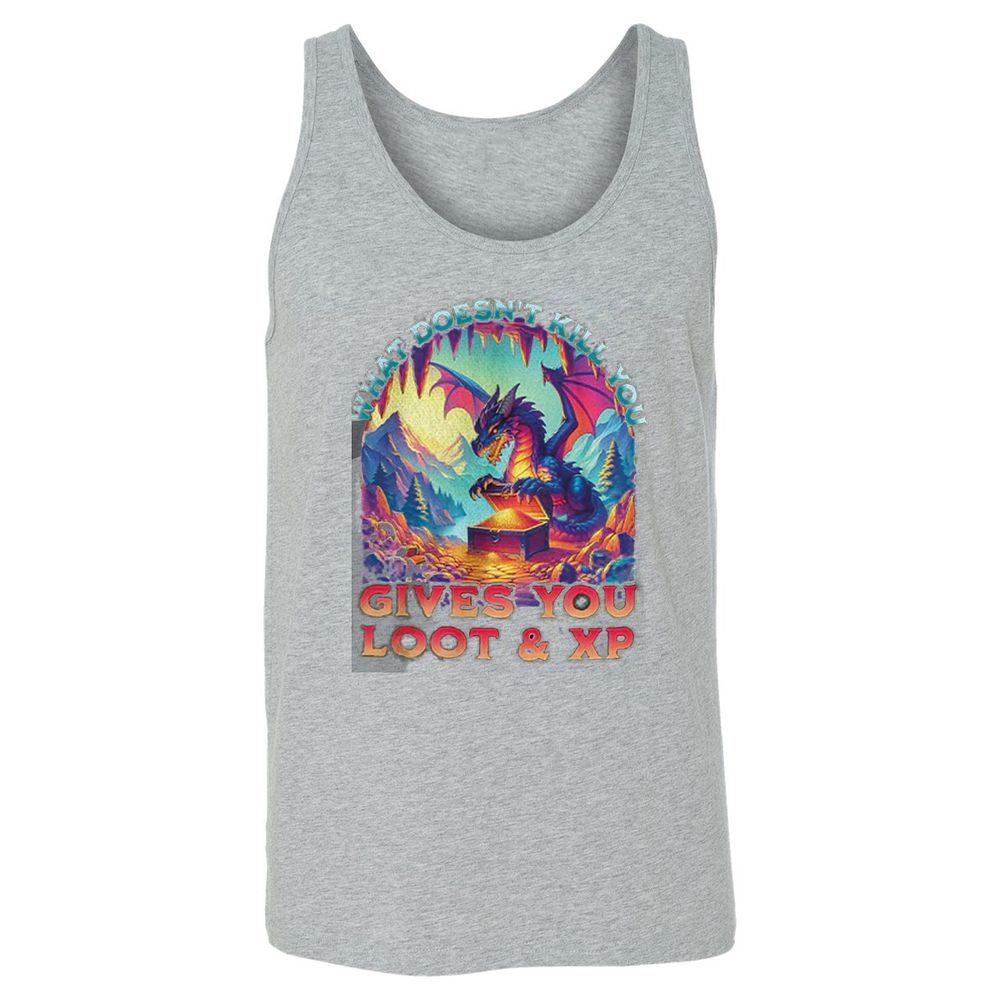 What Doesn't Kill You Give You Loot & XP Unisex Jersey Tank - Athletic Heather - 4