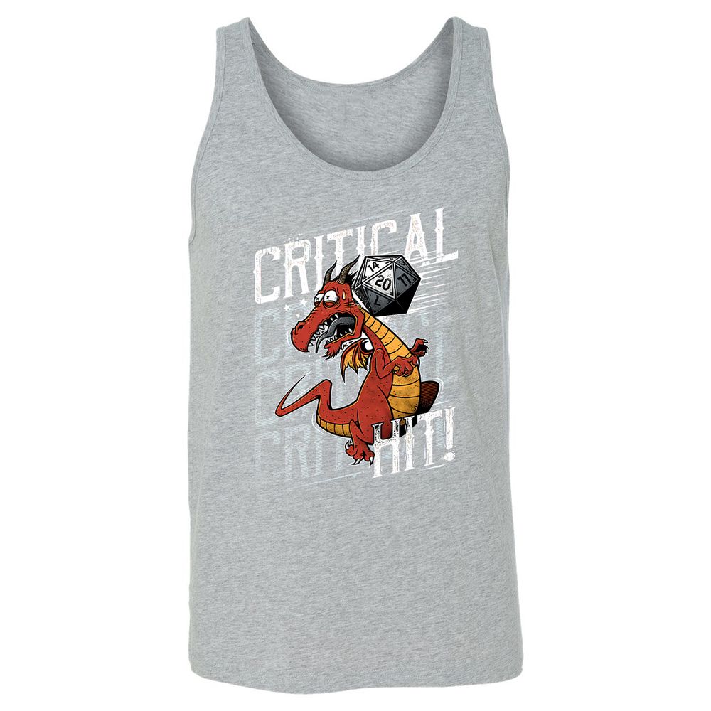 Funny Dragon Critical Hit Unisex Jersey Tank - Athletic Heather - 4