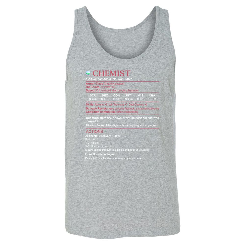 Chemist Stats Unisex Jersey Tank - Athletic Heather - 4