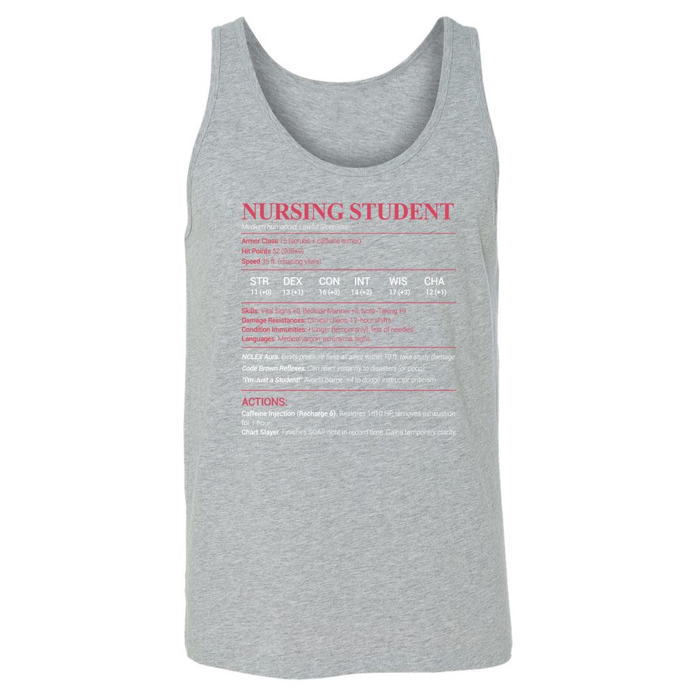 Nursing Student Unisex Jersey Tank - Athletic Heather - 4