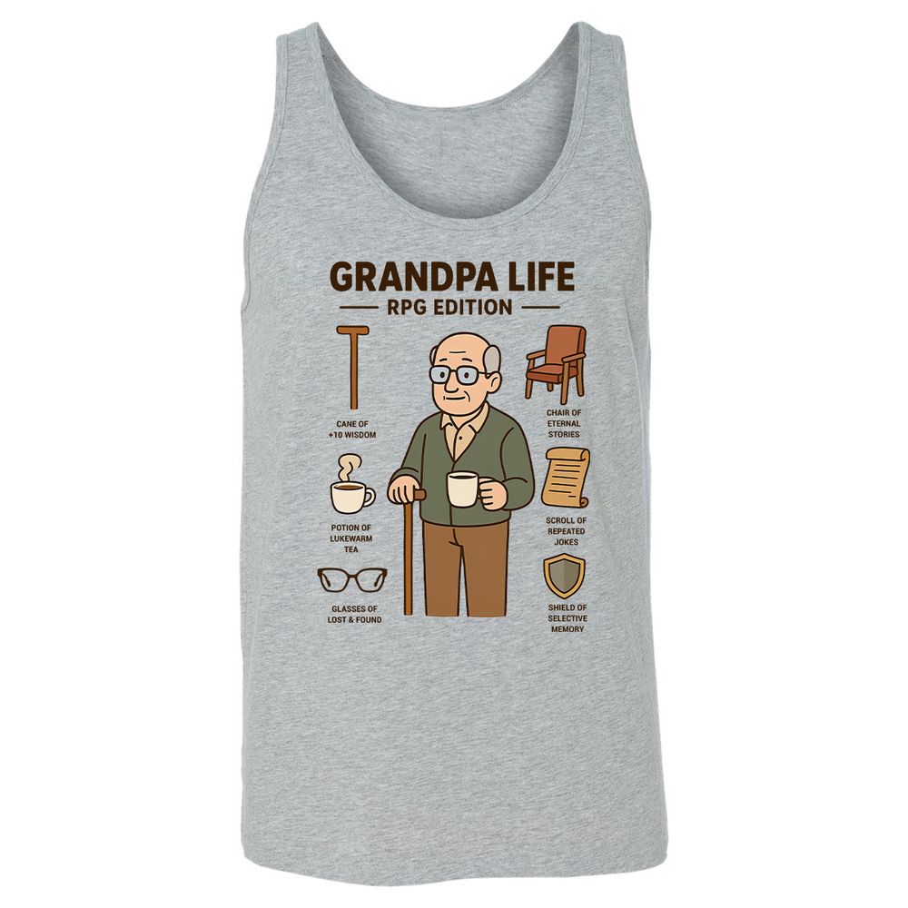 Grandpa Life RPG Edition Unisex Jersey Tank - Athletic Heather - 4
